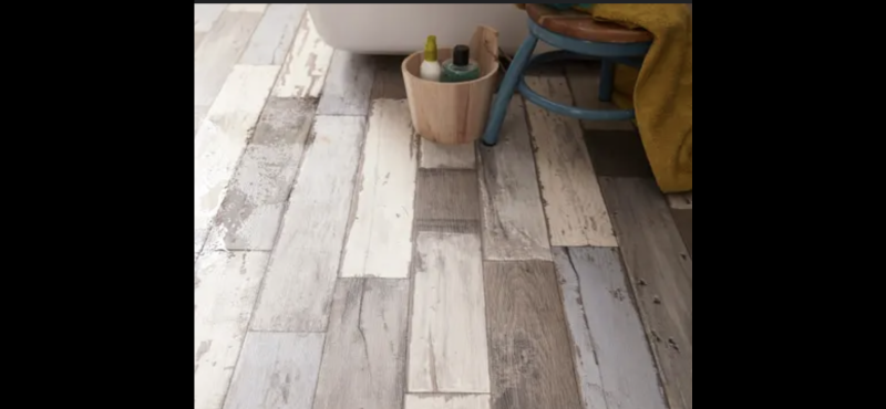 Pose de sol en PVC imitation parquet dans une cuisine proche du Havre 76